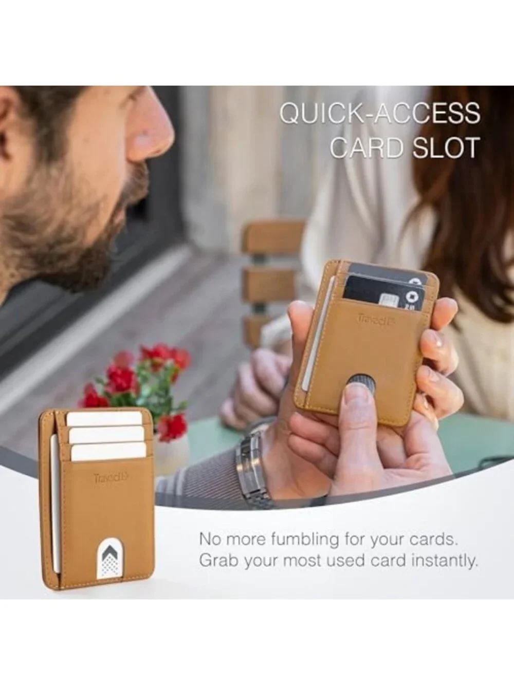 Slim Full Grain Leather Wallet - Minimalist Card Holder for Men & Women - Thin